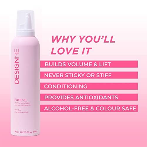 Puff.Me Hair Volumizing Mousse By Designme | Lightweight & Flexible Hold Hair Mousse For Curls, Waves, Or Straight Hair | Parabe