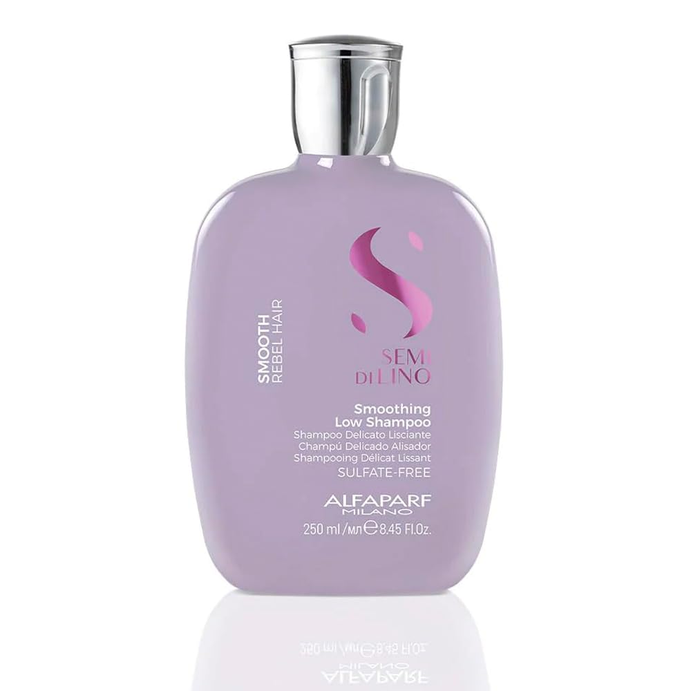 Alfaparf Milano Semi Di Lino Smoothing Sulfate Free Shampoo - Anti Frizz Hair Care & Cleansing Shampoo to Revitalize Dry Hair & 
