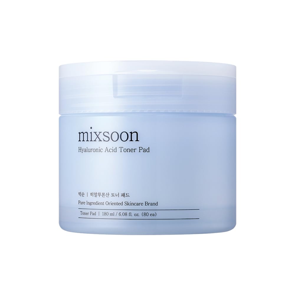 mixsoon Hyaluronic Acid Toner Pad - Deeply Hydrating and Refreshing Facial Pads, Triple Hyaluronic Acid Complex, Gentle Daily Ca