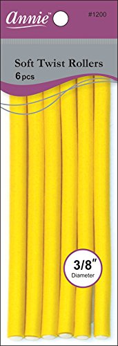 Annie 01200 Soft Twist Rollers, Yellow, 6 Count