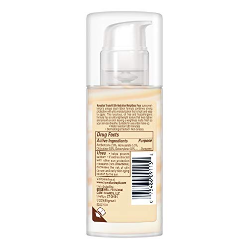 Hawaiian Tropic Weightless Hydration Lotion Sunscreen For Face Spf 30, 17Oz  Travel Size Face Sunscreen, Oil Free, Sunblock Face