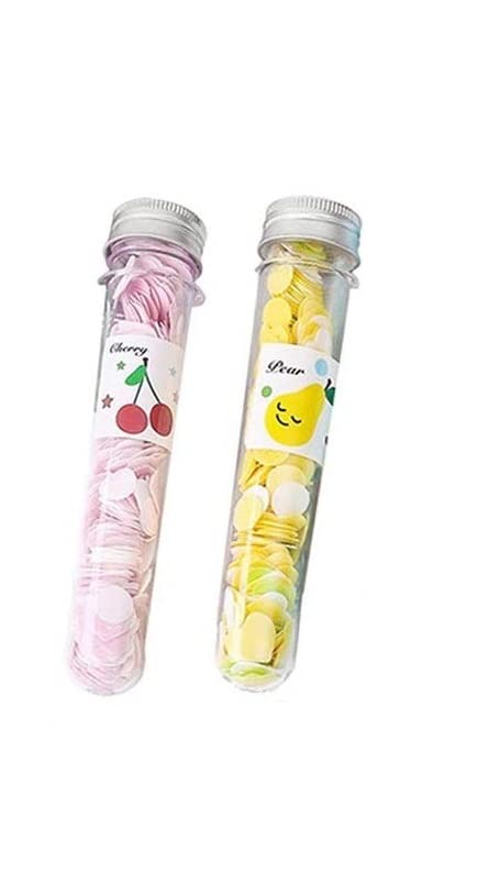 Sunisa Travel Soft Paper Soap Flower Design Tube Shape Bottle (Assorted/Multicolor Colour) 2Pcs