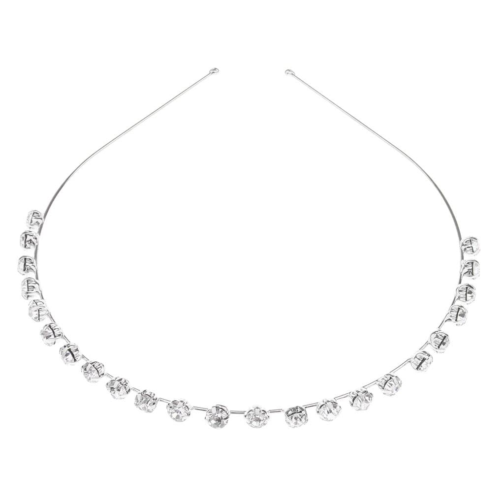 ATORSE?Womens Wedding Crystal Bridal Crown Headband Tiara Headdress Silver C