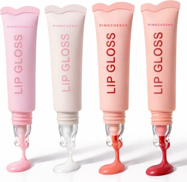 4 Pcs Korean Jelly Lip Gloss Set (12Ml Each) | Hydrating Juicy Lip Gloss For Girls & Women | HighShine Glossy Finish, NonStick