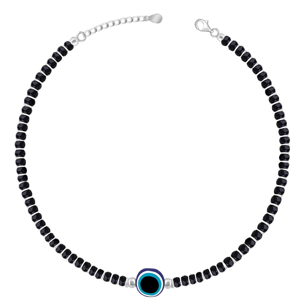 Giva 925 Silver Evil Eye Protection Anklet,Single | Gifts For Women And Girls | With Certificate Of Authenticity And 925 Stamp |