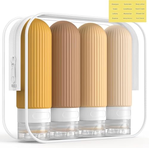 Lyrovo Travel Bottles Kit For Toiletries Organizer Bpa Free 90Ml Silicone Size Containers Portable Split Bottle Accessories For 