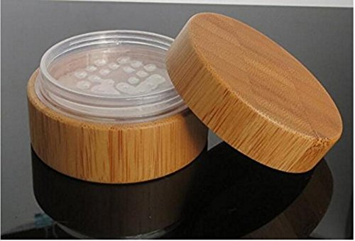 1Pcs 30ml 1oz Empty Refillable Portable Bamboo DIY Make Up Loose Powder Puff Bottle Jar Container Case With Puff Sifter Foundati