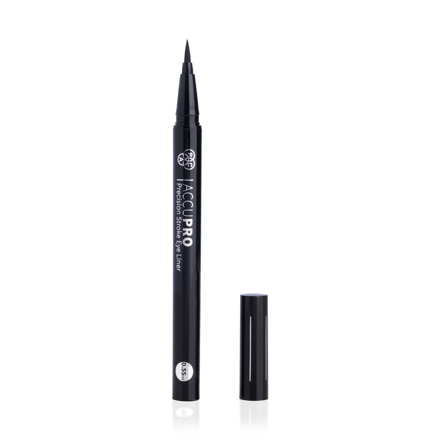 Pac Accupro Liquid Eyeliner | 24H Longlasting Waterproof & Smudgeproof | Quick Drying & Matte Black | Micro Felt Tip Pen Eyeline