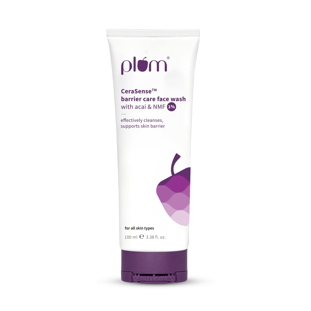 Plum Cerasensetm Barrier Care Face Wash With Acai & 1% Nmf | 100Ml | Gentle Face Wash | For Dry Skin, Normal Skin & Sensitive Sk