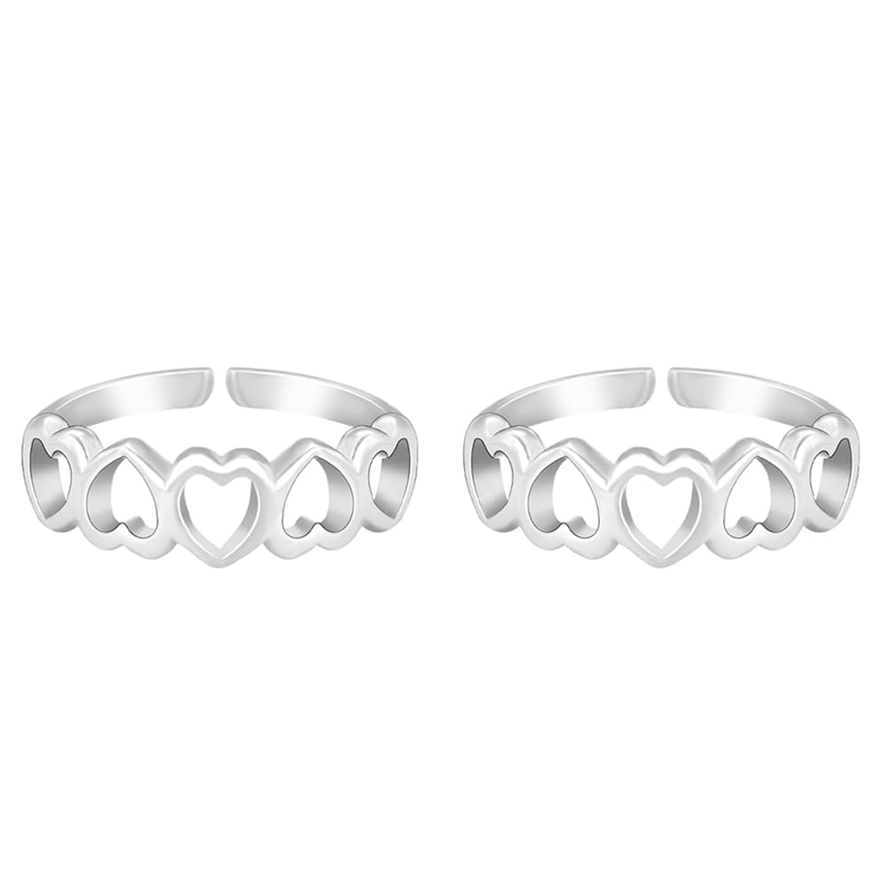 Giva 925 Oxidised Silver Wishbone Toe Rings, Adjustable | Toe Rings For Women And Girls | With Certificate Of Authenticity And 9