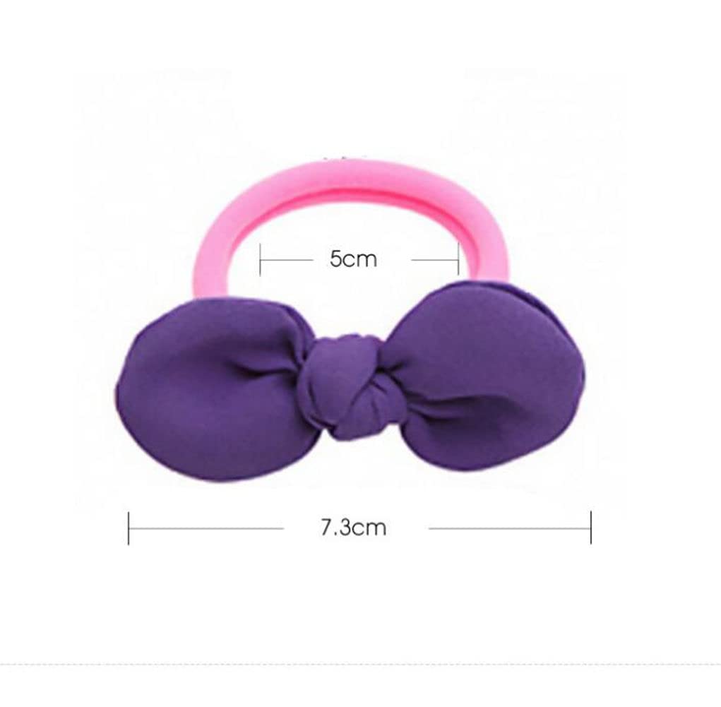 Lovef 9 Pcs Girl'S Bowknot Hair Rope Ponytail Kids Holder Elastic Hair Ties