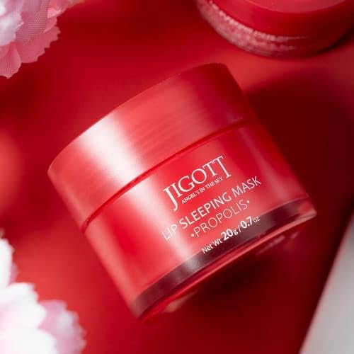 Jigott Lip Sleeping Mask [Propolis] Net Wt 20g/0.7oz - Overnight Lip Mask, Sleeping Lip Mask for Dry Lips, Moisturizing Lip Balm