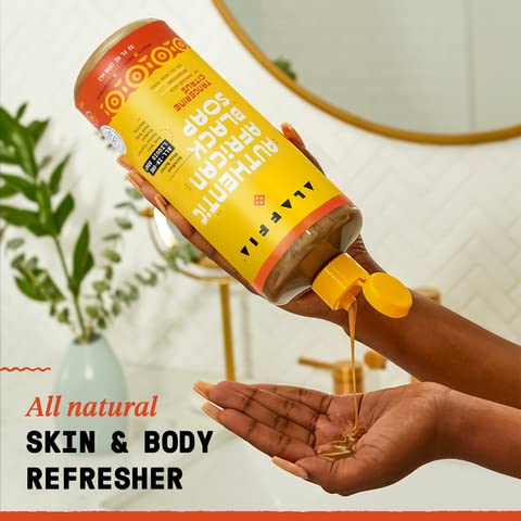 Alaffia Skin Care, Authentic African Black Soap, All in One Liquid Soap, Moisturizing Face Wash, Sensitive Skin Body Wash, Shamp