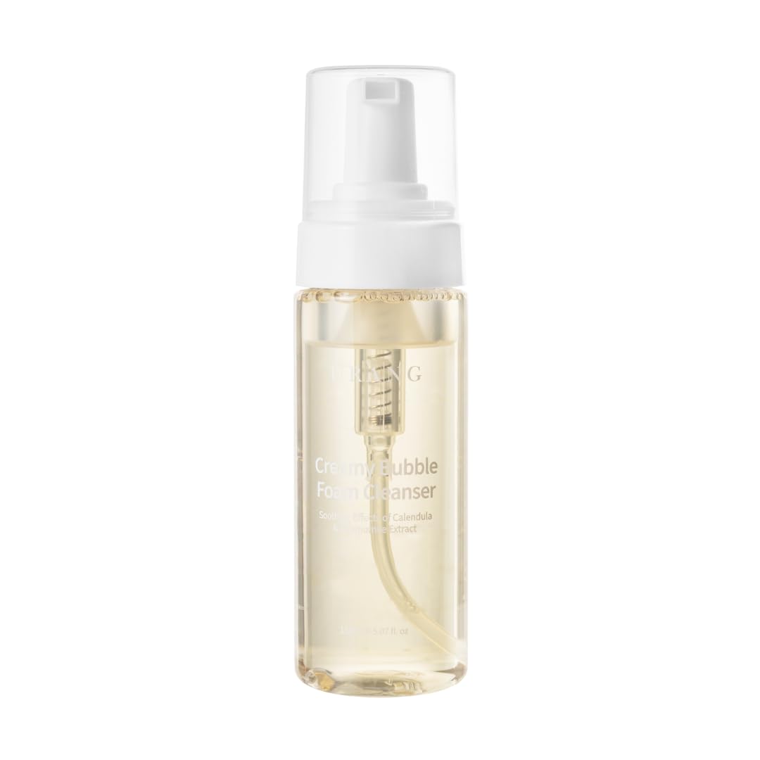 URANG] Creamy Bubble Foam Cleanser 5.07 Fl Oz | COSMOS NATURAL Certified Calendula & Chamomile Extract - Soften and Moisturize S