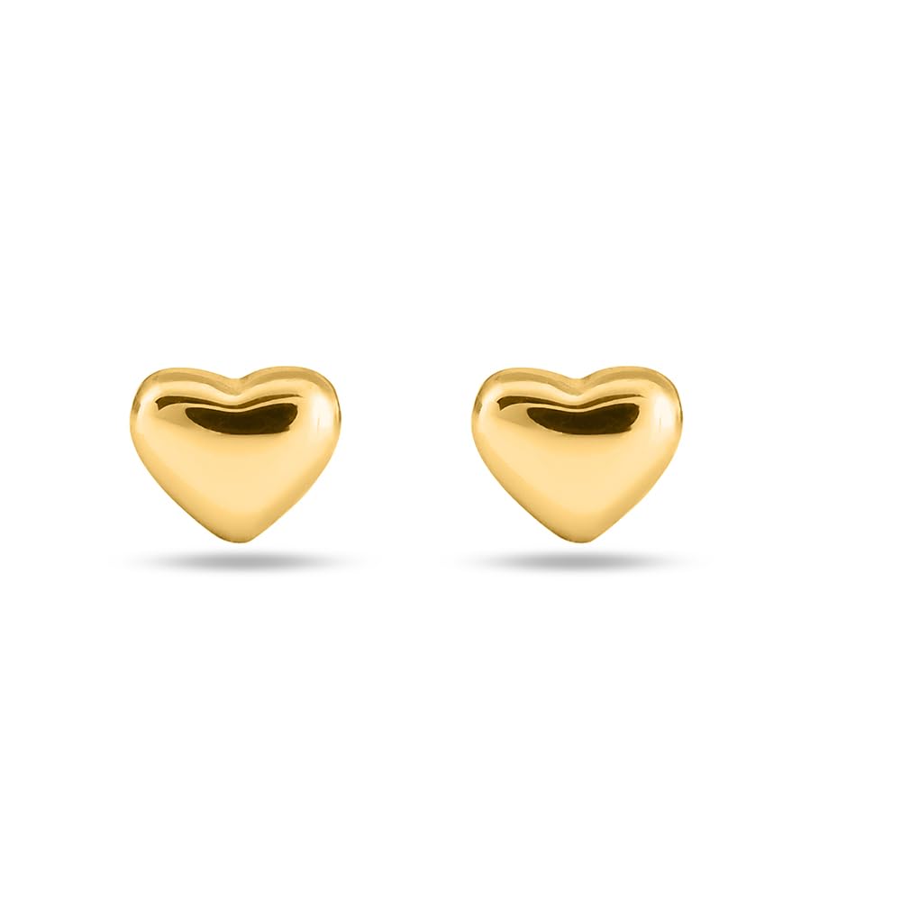Palmonas 18K Gold Plated Minimalist Heart Stud Earrings For Womens Waterproof & AntiTarnish