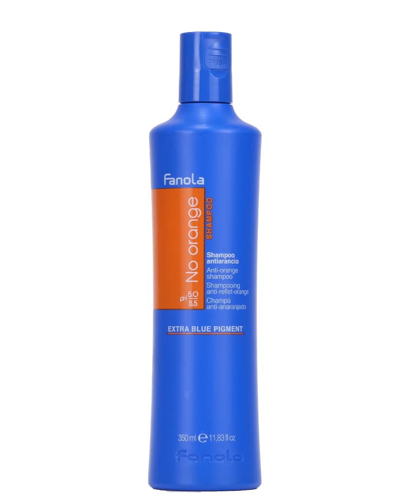 Fanola No Orange Shampoo With Blue Pigments To Eliminate Unwanted Orange Brassy Tones In Lightened Brunettes and Brown Hair 11.8