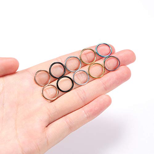18g Cartilage Earring Hoop Nose Rings 18 Gauge Nose Ring Hoop Tragus Earring Black Daith Earrings Helix Earrings Forward Helix E