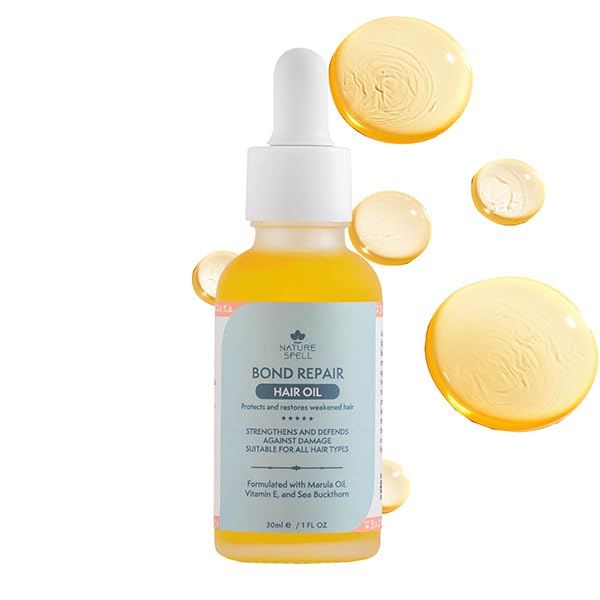 Nature Spell Bond Repair Hair Oil for Dry & Damaged Strands, Vegan, 1 fl oz