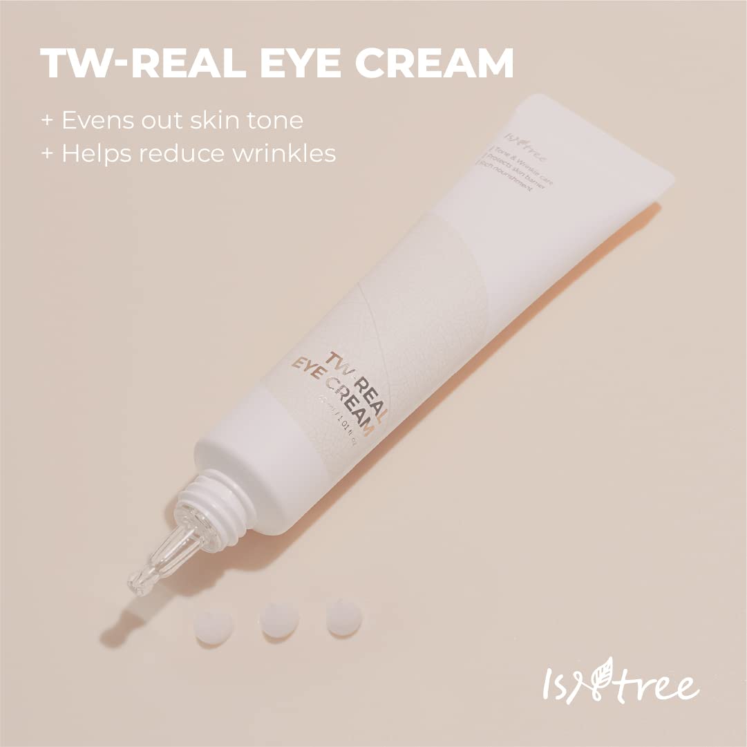 Isntree Tw-Real Eye Cream Korean Eye Cream For Dark Circles, Bags Under Eyes 1.01 Fl. Oz. - Treatment Care - Reduce Fine Lines,