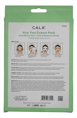Cala Aloe vera essence facial mask sheets 5 count, 5 Count