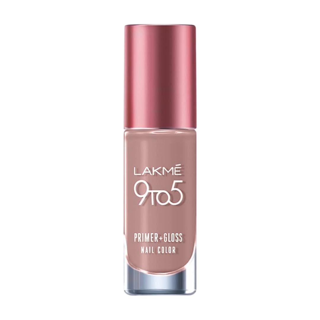 Lakm 9 To 5 Primer + Gloss Nail Colour, Ruby Rush, 6 Ml