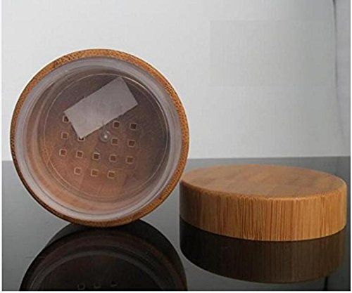 1Pcs 30ml 1oz Empty Refillable Portable Bamboo DIY Make Up Loose Powder Puff Bottle Jar Container Case With Puff Sifter Foundati