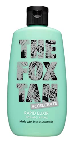 The Fox Tan Rapid Tanning Elixir 120ml/4 fl.oz  Natural Tanning Lotion & Accelerator  Dark, Flawless, Tan Skin  Streak-Free Tann
