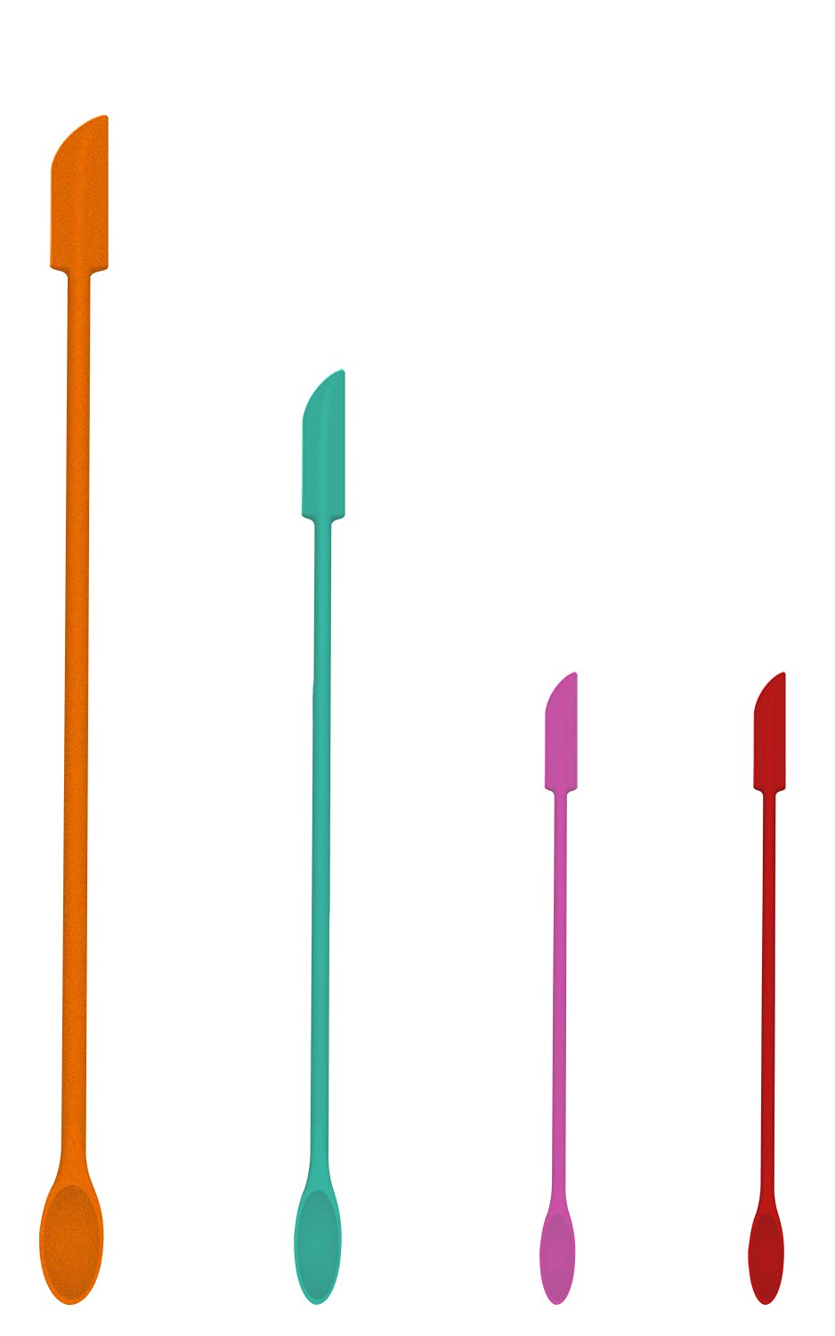 4Pcs Makeup Spatula,Mini Cosmetic Spatula,Jar Scraper Small Silicone Spatula Lotion Stirrer Get from Food Bottles Beauty Product