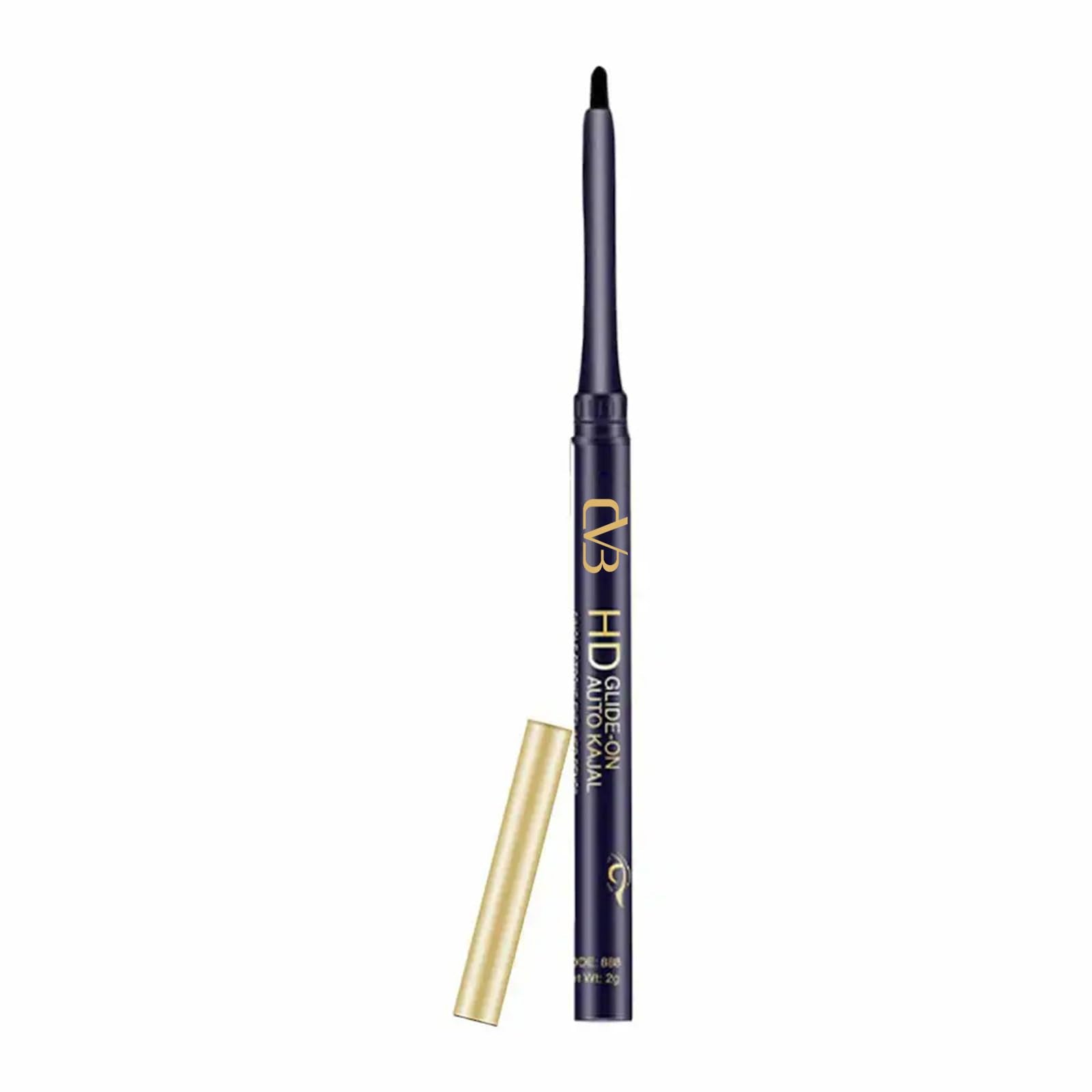 Cvb C62 Hd Glide On Auto Kajal | SmudgeProof, Waterproof LongLasting Eye Pencil | Intense Black Retractable Kajal Eyeliner Tra