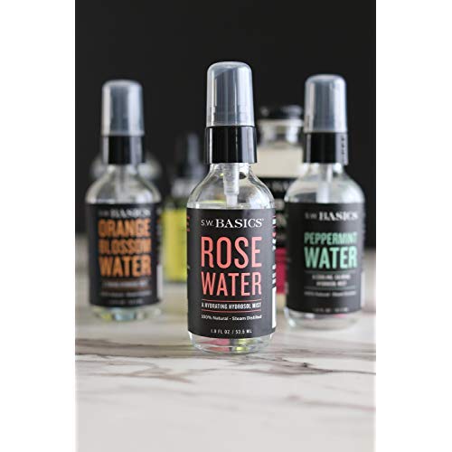 S.W. Basics A Refreshing Skin Toning Mist Organic Rose Water Face Spray, Rosewater, 1.8 Fl Oz