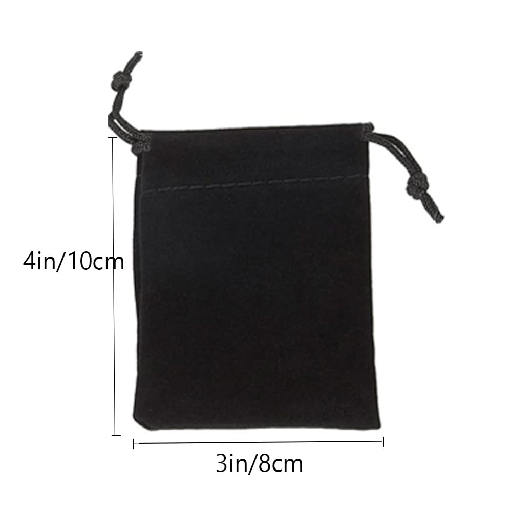 GYBest Black Jewelry Bag - Velvet Bags Pouches with Drawstrings 3x4 Jewelry Pouch Pouches Small Drawstring Jewelry Bags Drawstri