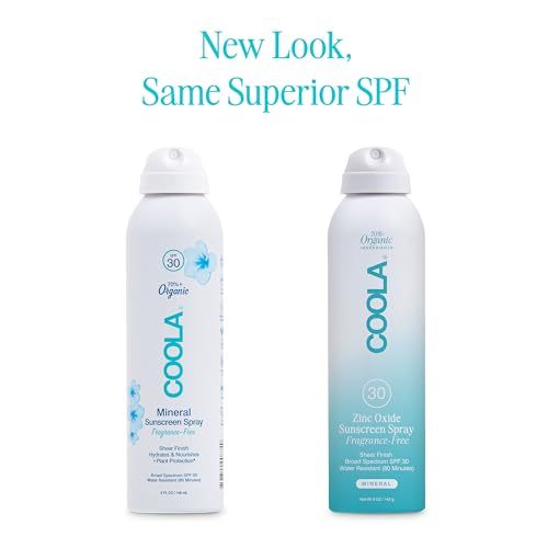 Coola Organic Mineral Sunscreen Spf 30 Sunblock Spray, Dermatologist Tested Skin Care For Daily Protection, Vegan And Gluten Fre