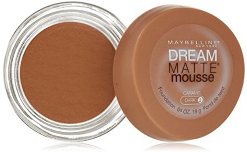 Maybelline Dream Matte Mousse Foundation, Caramel, 0.64 oz (Pack of 2) - Brown, Lightweight & Flawless Finish
