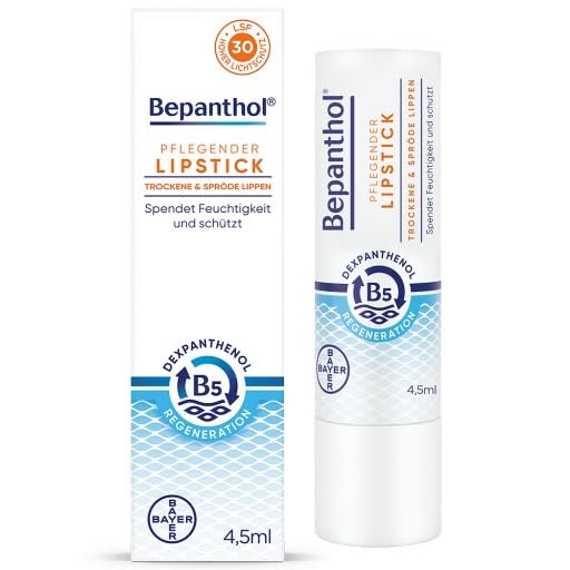 Bepanthol Lipstick With Dexpanthenol,SPF 30 and Vitamin E .Moisturizing Care Stick for Dry, Cracked and Brittle lips, 4.5 g /0.1