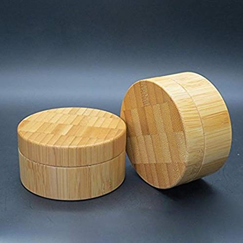 1Pcs 1OZ/30ml Empty Refillable Eco-friendly Bamboo Comestic Make-up Loose Powder Box Case Jar Pot Container Holder With Screw Li