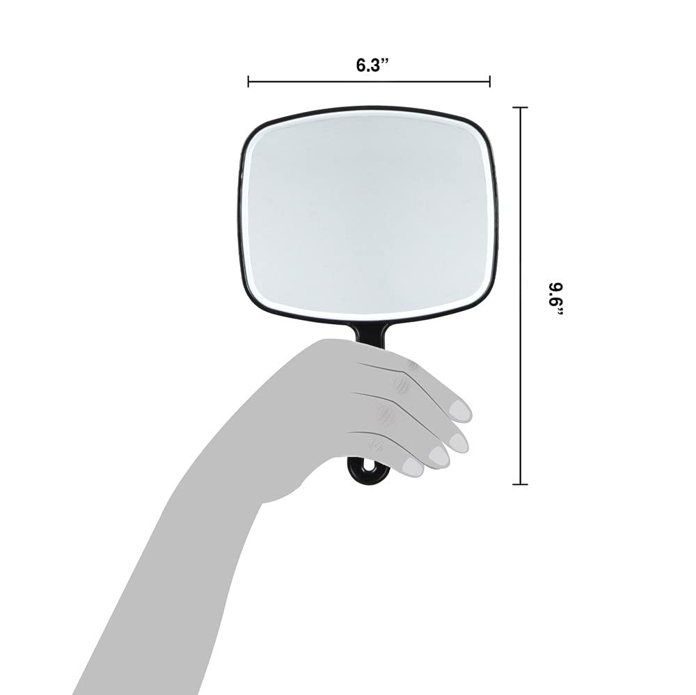 Forpro Professional Collection Premium Hand Mirror With Handle, 6.3'' W X 9.6'' L, Multi-Purpose Handheld Mirror With Distortion