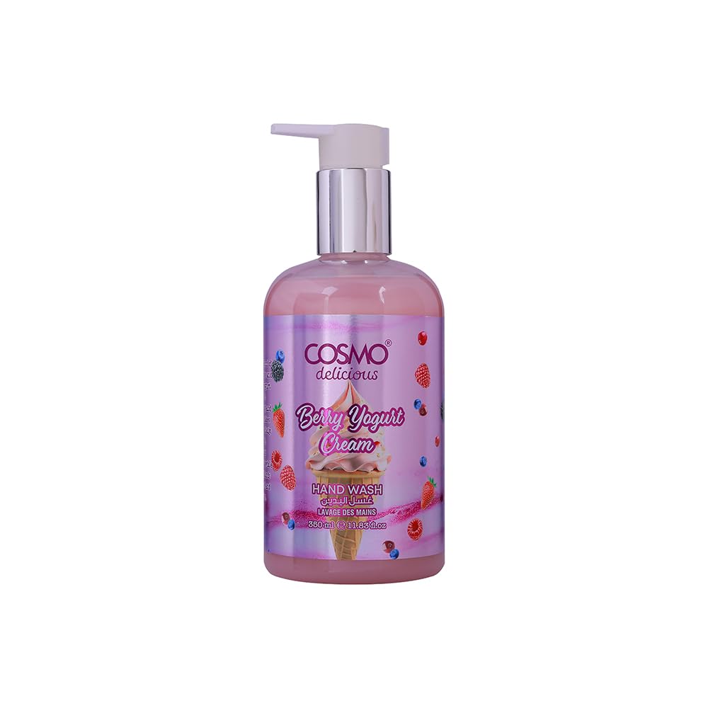 Cosmo Delicious Berry Liquid Hand Wash  350 Ml | Fresh & Fruity Berry Fragrance | Gentle, SkinFriendly Cleansing Formula With 