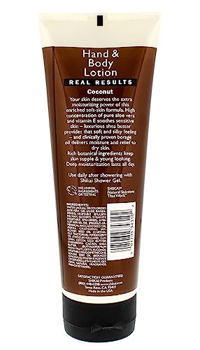 Shikai Hand & Body Lotion (Coconut, 8Oz) | Daily Moisturizing Skincare For Dry And Cracked Hands | With Aloe Vera & Vitamin E