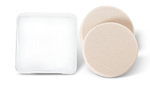 Kooba 2Pcs Round Makeup Sponges With 1 Travel Case, Beauty Face Primer Compact Powder Puff, Blender Sponge Replacement For Cosme