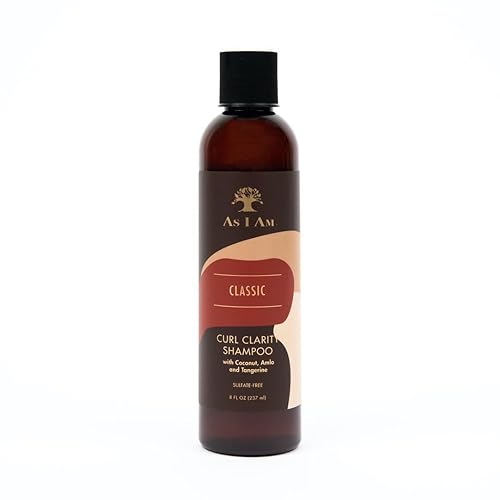 As I Am curl clarity Shampoo - 8 ounce - with coconut, Amla & Tangerine - gently cleanses curly Hair - Vegan & cruelty Free - Su