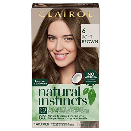 Clairol Natural Instincts Demi-Permanent Hair Dye, 6 Light Brown Hair Color, Pack Of 1