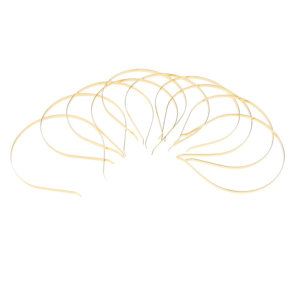 ATORSE?10x Plain Metal Headband Hair Band Frame Hair Hoop Accessories DIY Craft Gold