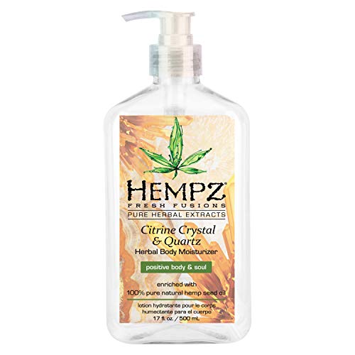 Hempz Fresh Fusions Citrine Crystal & Quartz Herbal Body Moisturizer, 17 Ounce