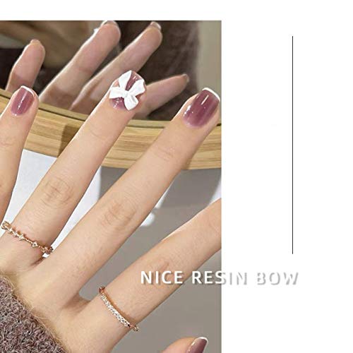 Kddom 12 Pcs 3D Nail Decoration Resin Bow Nail Rhinestones Bowknot For Diy Nail Art Accessories