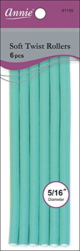 Annie 01199 Soft Twist Rollers, Green, 6 Count