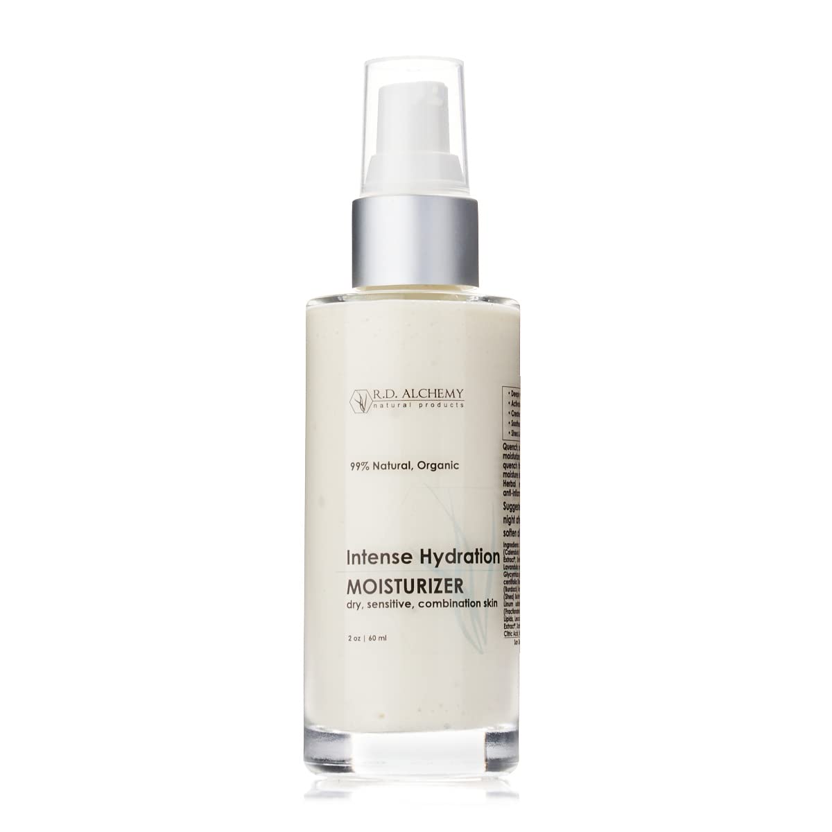RD Alchemy - 99% Natural & Organic Intense Hydration Moisturizing Cream - Lightweight, deeply hydrating moisturizer for dry skin
