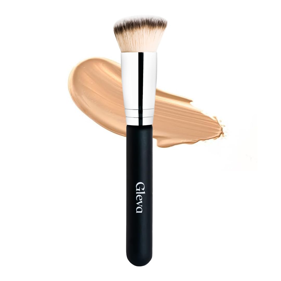 Gleva Angled Foundation Makeup Brush, Contour Brush For Bronzer Liquid Foundation Cream Powder Blending Buffing, Nose Contour Br