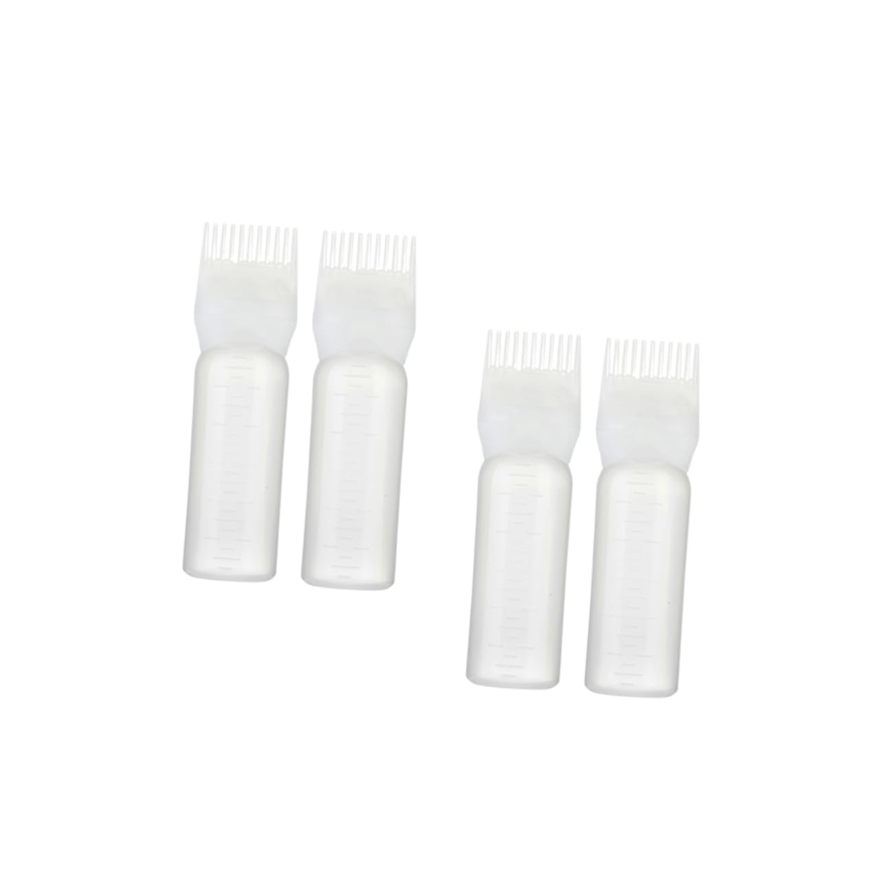 4Pcs Hair Coloring Bottle Applicator Set 120ml Plastic White