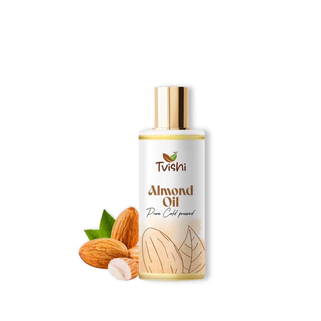 Tvishi Cold-Pressed Sweet Almond Oil -100 Ml | Almond Oil For Glowing Skin And Hair I Reduces Fine Lines, Wrinkles | Badam Oil
