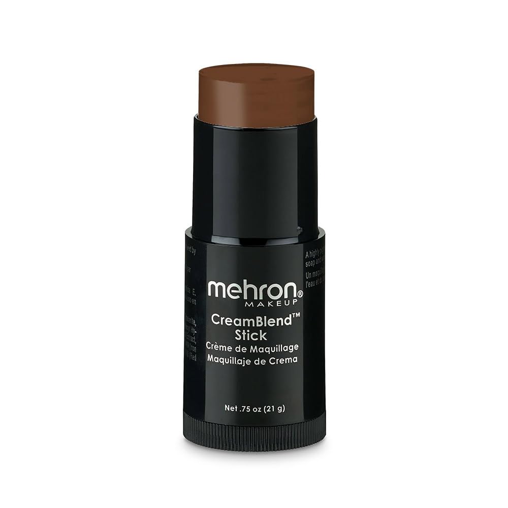 Mehron Makeup CreamBlend Stick | Face Paint, Body Paint, & Foundation Cream Makeup| Body Paint Stick .75 oz (21 g) (Medium Ebony